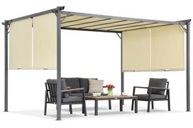 Kreminė terasos pergola Seville 3x4 m su tinkleliu nuo uodų Garden Point