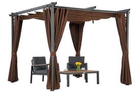 Ruda terasos pergola La Palma 3x3 m su užuolaidomis Garden Point