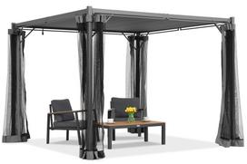 Antracito spalvos terasos pergola Malaga 3x3 m su tinkleliu nuo uodų Garden Point