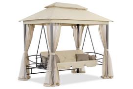 Metalinės sodo sūpynės Nice Premium Garden Point smėlio spalvos