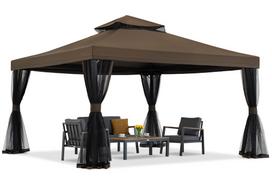 Rudas sodo paviljonas su tinkleliu nuo uodų Valencia 4x4 m Garden Point