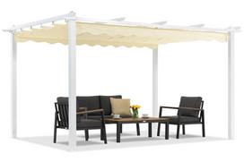 Terasos pergola Barbados 3x4 m Garden Point balta smėlio spalvos