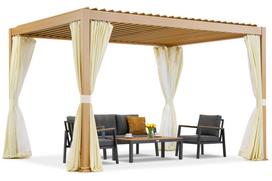 Laisvai pastatoma terasos pergola Lagos Premium 3x4 Garden Point woodlike - balta