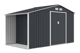 Metalinis sandėliukas su malkine Skagen 3,4 x 1,9 m Store Boss antracito spalvos