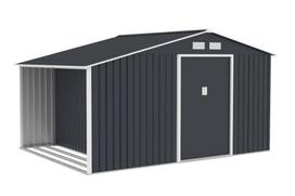 Metalinis sandėliukas Molde 2,8 x 2,6 m su malkine Store Boss antracito spalvos