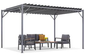Antracito spalvos terasos pergola Tasos 3x6m Garden Point