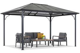 Moderni sodo pavėsinė Santiago 3x6 m Garden Point antracito spalvos