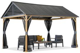 Aliuminė sodo pavėsinė Teramo su tinkleliais nuo uodų 3x5,8 m Garden Point