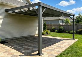 Prie sienos tvirtinama terasos pergola Alicante 3x5 antracito Garden Point