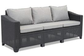 Trivietė technorattano sodo sofa Denali Garden Point antracito spalvos