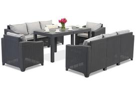 Antracito spalvos ratano baldai Denali Apetito 8 Garden Point