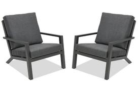 OUTLET – „Braga Garden Point“ aliuminio sodo kėdė, antracito spalvos – 2 vnt. rinkinys