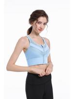 High-Impact Front Zipper Sports Bra with Fixed Cup XXL (130-150 lbs) dangaus mėlyna spalva
