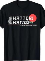 Hattori Hanzo MenS Japanese Samurai Sushi Swordsmith Graphic TShirt Black Red Accents Soft Fabric Classic Fit Streetwear Tee 4XL white