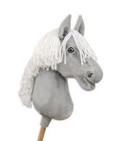 Hobby Horse Large Premium Stick Horse - Gray with White Mane A3