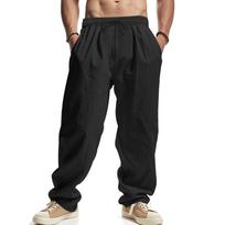 Men'S Casual Pants Loose Casual Beach Sports Wide Leg Pants M juoda