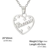 NANA MOM HOPE LOVE DREAM Pendant Stainless Steel Necklace Men and Women Fashion Valentine's Day Gift Jewelry Gift white