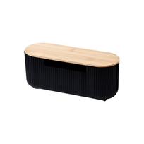Su dangčiu Laido laikymo dėžutė Daugiafunkcinis prailgintuvo organizatorius Lizdų laikymo dėžutė Stalviršis Black Bamboo Lid