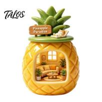 Decorative Magnets for Whiteboards Pineapple House Resin Fridge Magnet, 3D Relief Miniature Cottage Decor, Creative Unique Shape Collectibles Pineapple beige