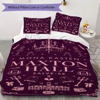 Maxton Hall Pattern Bedding,Quilt Set Quilt Cover Pillowcase Home Birthday Gift(1 * duvet cover + 2 * pillowcase, without core)_lx 135x200cm white