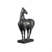 Horse Statue with Base Realistic Art Sculpture Resin for Entryway S juoda