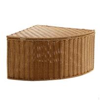 Kampinė laikymo dėžutė su dangčiu Dirbtinio rotango pintas krepšys Taupantis vietą Vėduoklės formos Small 41-30-20cm beige