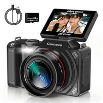 Digital camera 6K 96 million pixels 18X zoom WIFI VLOG selfie student beginner lightweight compact black