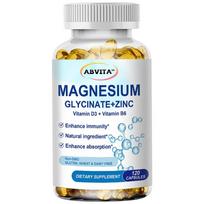 Magnesium Glycinate & Zinc 60/120 Capsules Highly Absorbable Vitamin D3 & B6 Immunity & Sleep & Muscle Energy Supplement 3 pcs