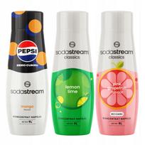 Set of 3 Syrups for Water Sodastream Pepsi Max Mango + Lemon Lime + Grapefruit