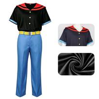 Popeye Sailor Cosplay Costume, Seaman Uniform Halloween Stage Performance Role Play Outfit L gray
