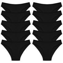 10 VNT Moteriškos Medvilninės Kelnaitės Seksualios Kvėpuojančios Apatinės Kelnaitės Moteriškos Vienspalvės Patogios Lingerie Dryžuotos Kelnaitės Didmeninė Prekyba M-XL M&10pcs white