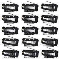 15pcs Dupatta Clip With Safety Pins 10-Tooth Stainless Steel Hair Extension Clip gray