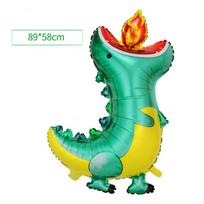 Aliuminio Folija Dinzauras Formos Balionas Šventė Gimtadienio Dekoracija Balionas Vaikų Žaislai Upward head fire breathing dragon green blue