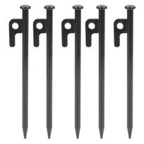 5Pcs Tents Stakes Multifunction Heavy Duty Metal Easy Penetration Corrosion Resistant Ground Stakes for Camping Outdoor 20cm black