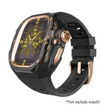 Prabangus modifikavimo rinkinys Apple Watch Ultra 3 49mm Sportinis guminis dirželis iWatch Series Ultra 2 1 49mm Ledyno dėklas Refit rinkinys For Ultra 1 49MM black