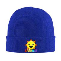 Sprunki Characters Game Hat Autumn Winter Beanie New Durple Pinki Jevin Sky Vineria Caps Unisex Acrylic Knitted Caps One Size blue