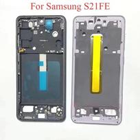 Samsung Galaxy S21FE vidurinio rėmelio žiedas S21 FE laikiklis Ekrano taisymas LCD atnaujinimo atsarginės dalys Graphite Black US gray
