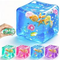 Leduko Squishy kamuoliukas Lėtai kylantis Sensorinis Žaislas Streso Malšinimui Vasaros Vandenyno Kriauklė Sensorinis Suspaudžiamas Kubas Vaikams Suaugusiems Dovanos mėlyna