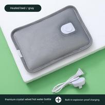 German Hot Water Bottle for Bed Use, 2026 New Model, Rechargeable, Explosion-Proof, Foot Warmer for Elderly, Genuine Product Heated Bed Edition / Light Luxury Grey pilka