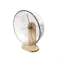 Hamster Wheel with Adjustable Stand Wooden Exercise Transparent for Hamsters, 21CM white