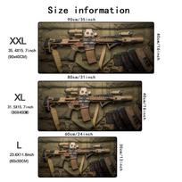 Super Cool Gun Model Keyboard XXL Mouse Pad Desk Mat 3D Gaming Mouse Pad Gift Mouse Pad with Non-Slip Rubber Base Stitched Edges 30cmx80cm brown