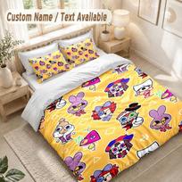 The Amazing Digital Circus Bedding Set, 1 Duvet Cover & 2 Pillowcases Soft Comfortable Bedroom Home Textile Decor 140cmx210cm yellow