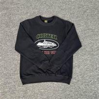 Corteiz Alcatraz Spausdinamas Oversize Gatvės Stiliaus Medvilninis Džemperis Be Gobtuvo Su Fleece Pamušalu Vyrams Moterims Žiemos Laisvalaikio Large gray