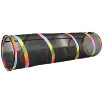 Indoor Cats Tunnel Tent Foldable Playtent Teaser Toy Physical Activity Tent Chew Resistant Playhouse for Pet Enriching black
