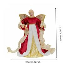 Christmas Tree Topper Angel Robust Decorations Modern for Mantel L raudona