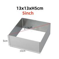 5cm Height 7cm to 25cm 12inches Square mold Shape 304 Stainless Steel Mousse Ring Cake Molds Baking tool  baking accessories 1 pcs