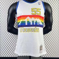 Denver Nuggets 1991-92 Retro Basketball Jersey Dikembe Mutombo 55 Blue Heat Pressed Fan Version Medium black