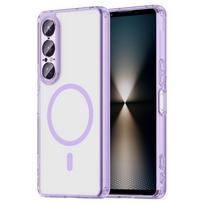 Sony Xperia 1 VII Phone Case,Transparent Magnetic Shockproof Slim Phone Case Cover for Sony Xperia 1 VII violetinė