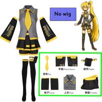 Anime Mesmerizer Akita Neru Cosplay Costume Virtual Hypnotist Akita Neru Halloween Stage Performance Party Wig Yellow Strip Suit 3XL&Hypnotist Akita Neru black