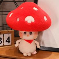 New Plush Mushroom Shiitake Doll Walking Mushroom Cute Plush Toy Boutique Gripping Doll 35cm red